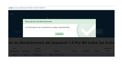 aceptar preescripcion