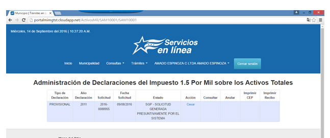 ingreso datos cese