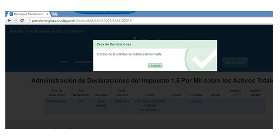 solicitud final cese