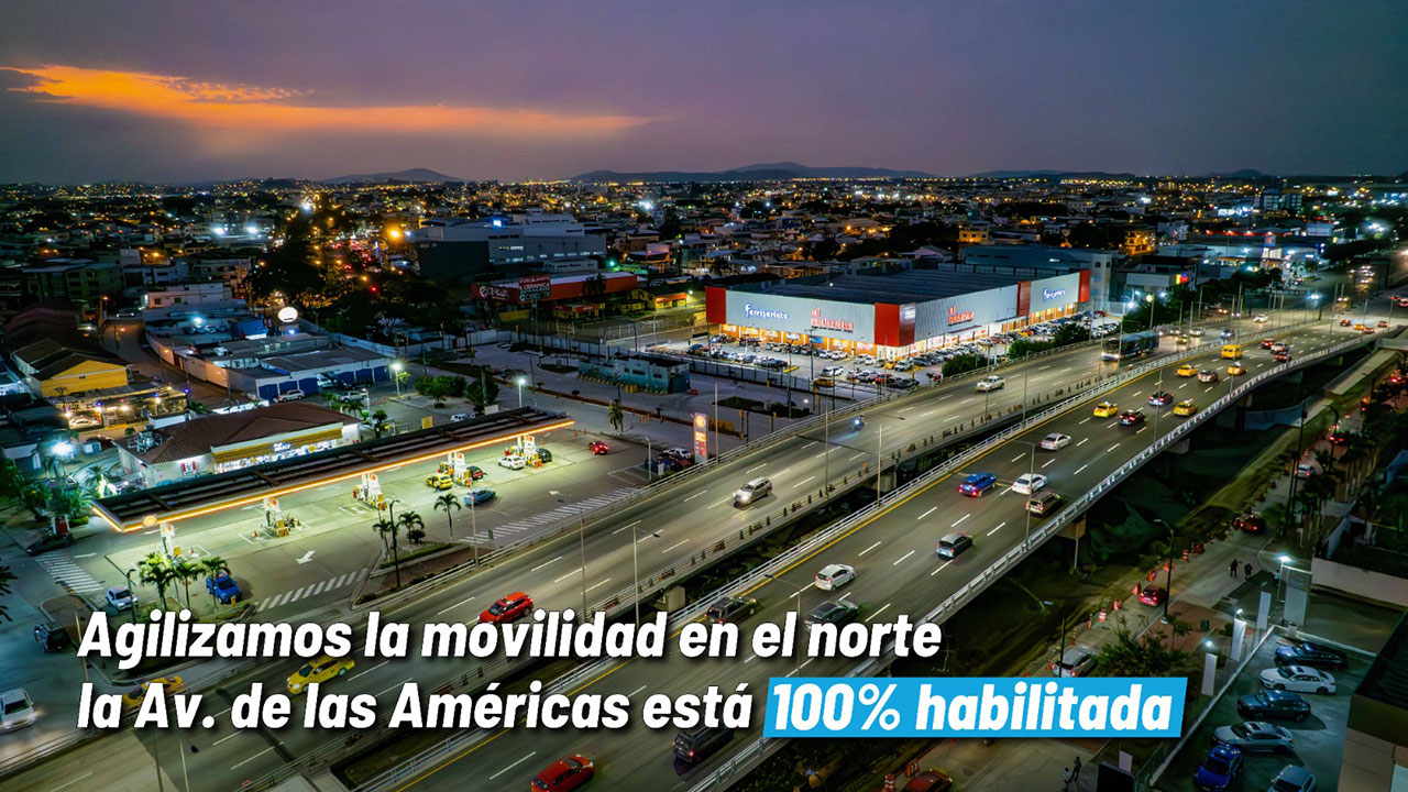 En tiempo récord, Municipio de Guayaquil habilita nuevo paso elevado para descongestionar el norte de la urbe