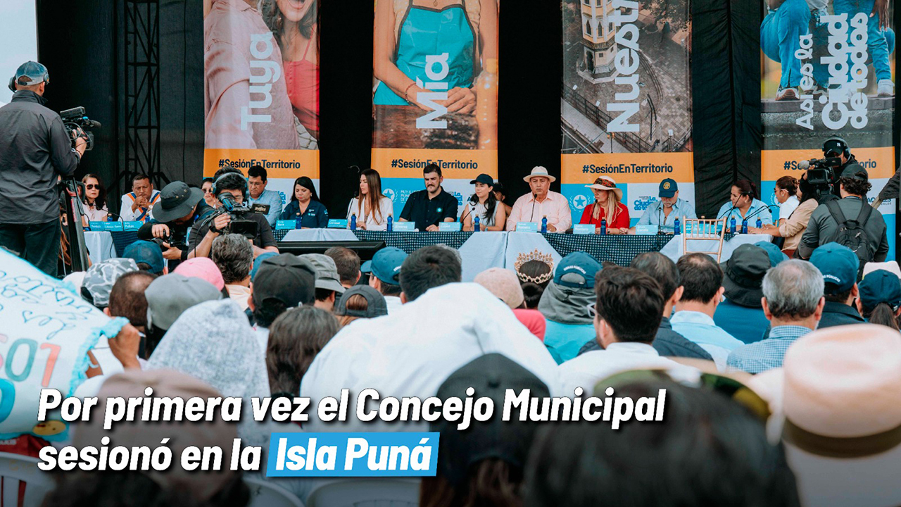 Puná vivió una sesión histórica del Concejo Municipal con liderazgo de Aquiles Alvarez